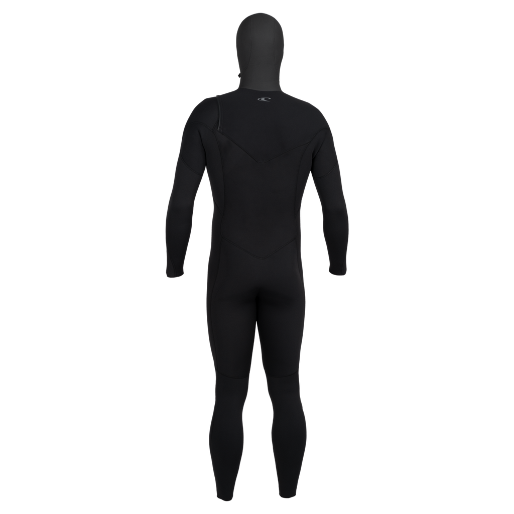 O'Neill Epic 6/4mm Hooded Chest Zip Men's Wetsuit in black - back view