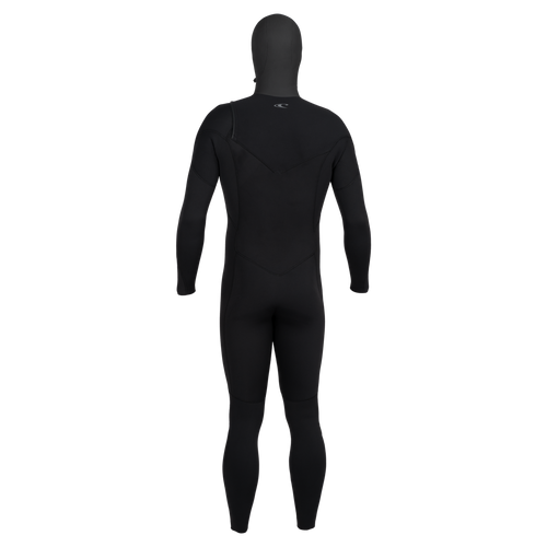 O'Neill Epic 6/4mm Hooded Chest Zip Men's Wetsuit in black - back view