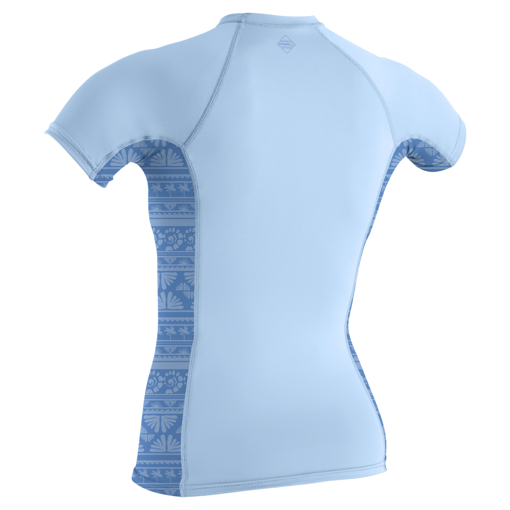 O'Neill Women's Hyperfreak Skins Short Sleeve Rash Guard — Chambrayblue/Surfabstract (IQ3) — additional view