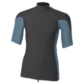 O'Neill Men's Hyperfreak Skins Short Sleeve Turtleneck Rash Guard — Temperedsteel/Bluefusion (IR4) — front