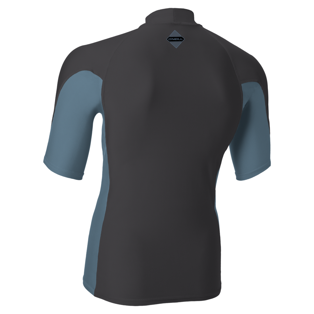 O'Neill Men's Hyperfreak Skins Short Sleeve Turtleneck Rash Guard — Temperedsteel/Bluefusion (IR4) — additional view