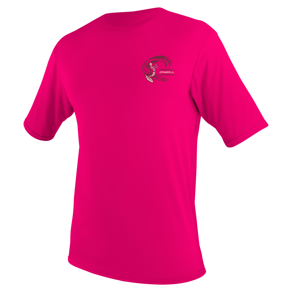 O'Neill Girls' Child Basic Skins Short Sleeve Sun Shirt — Watermelon (182) — front
