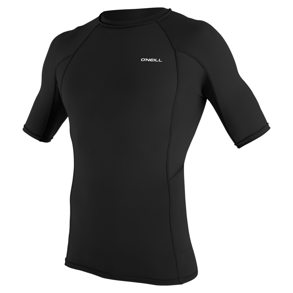 O'Neill Men's Basic Skins Short Sleeve Rash Guard — Black (002) — front