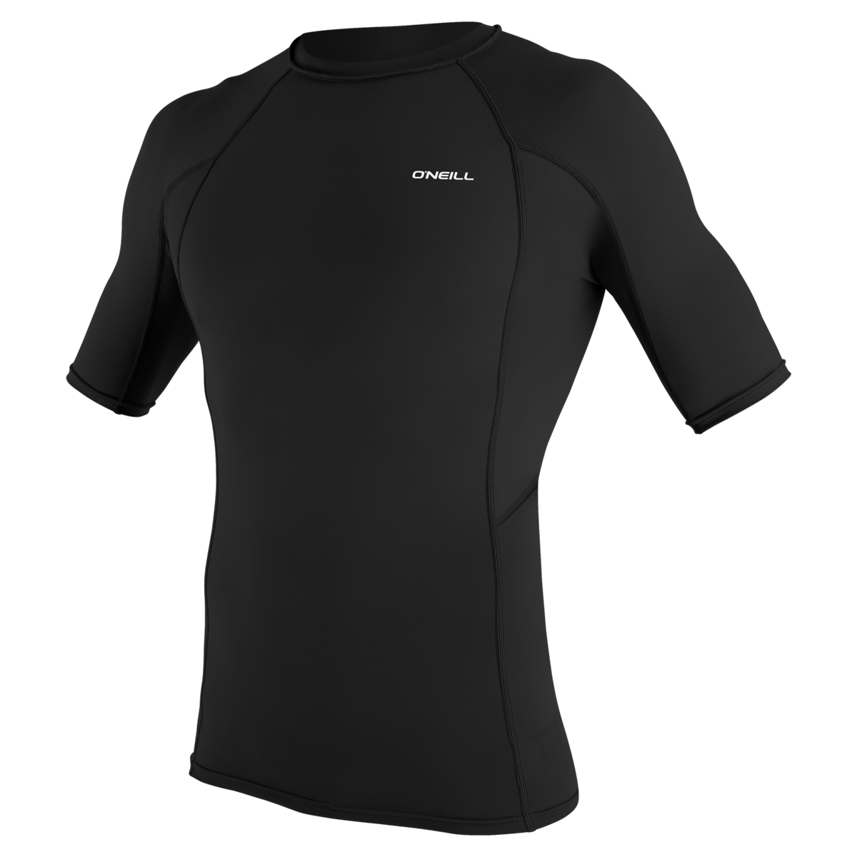 O'Neill Men's Basic Skins Short Sleeve Rash Guard — Black (002) — front