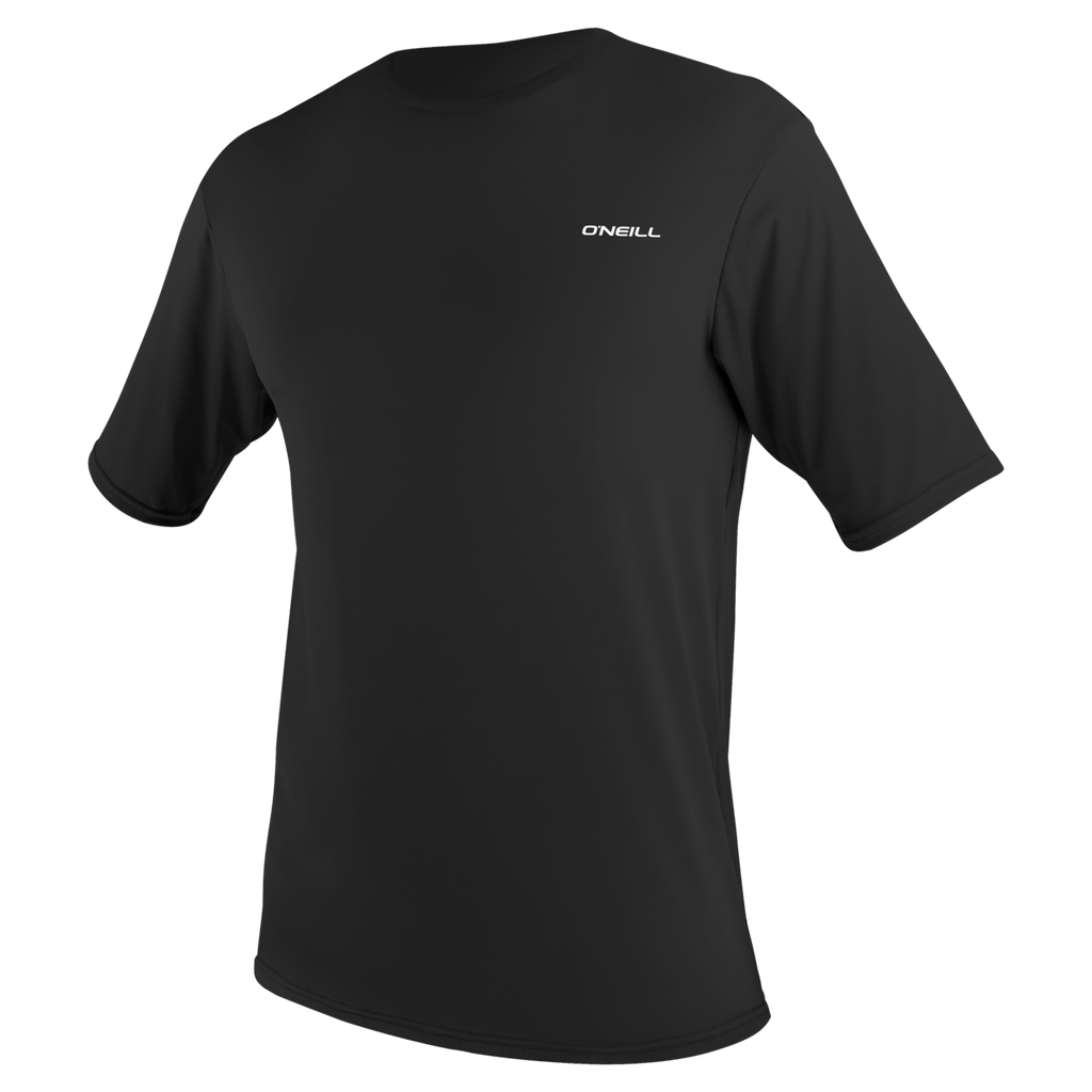 O'Neill Men's Basic Skins Short Sleeve Sun Shirt — Black (002) — front