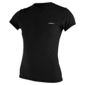 O'Neill Women's Basic Skins Short Sleeve Sun Shirt — Black (002) — front