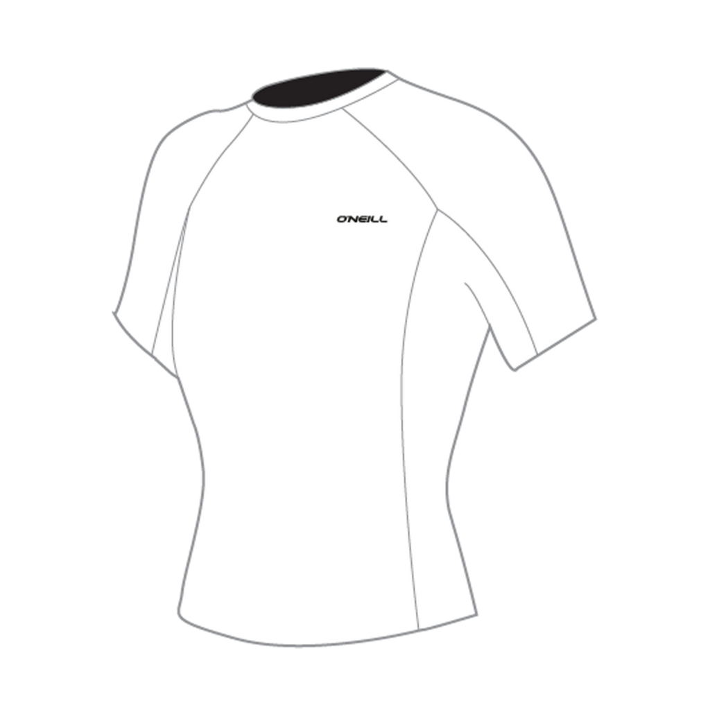 O'Neill Women's Basic Skins Short Sleeve Rash Guard — White (025) — front