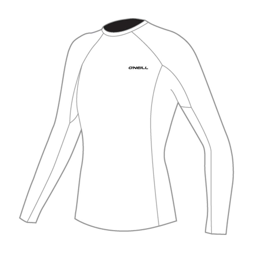 O'Neill Women's Basic Skins Long Sleeve Rash Guard — White (025) — front