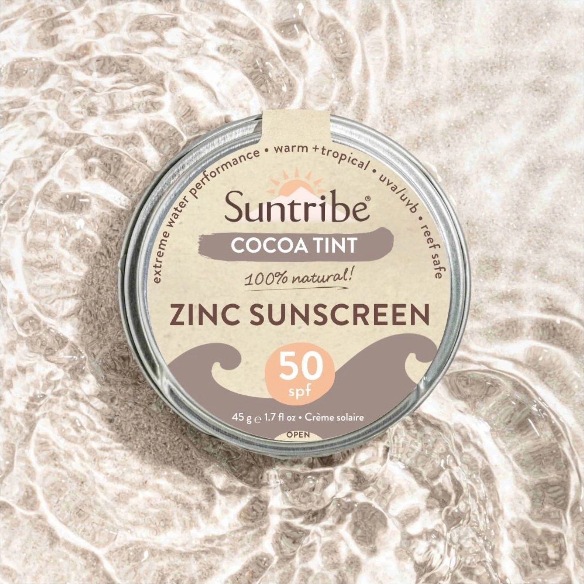 Suntribe - Suntribe Organic Zinc Cocoa Tint Sunscreen SPF 50 - The Kitesurf Centre