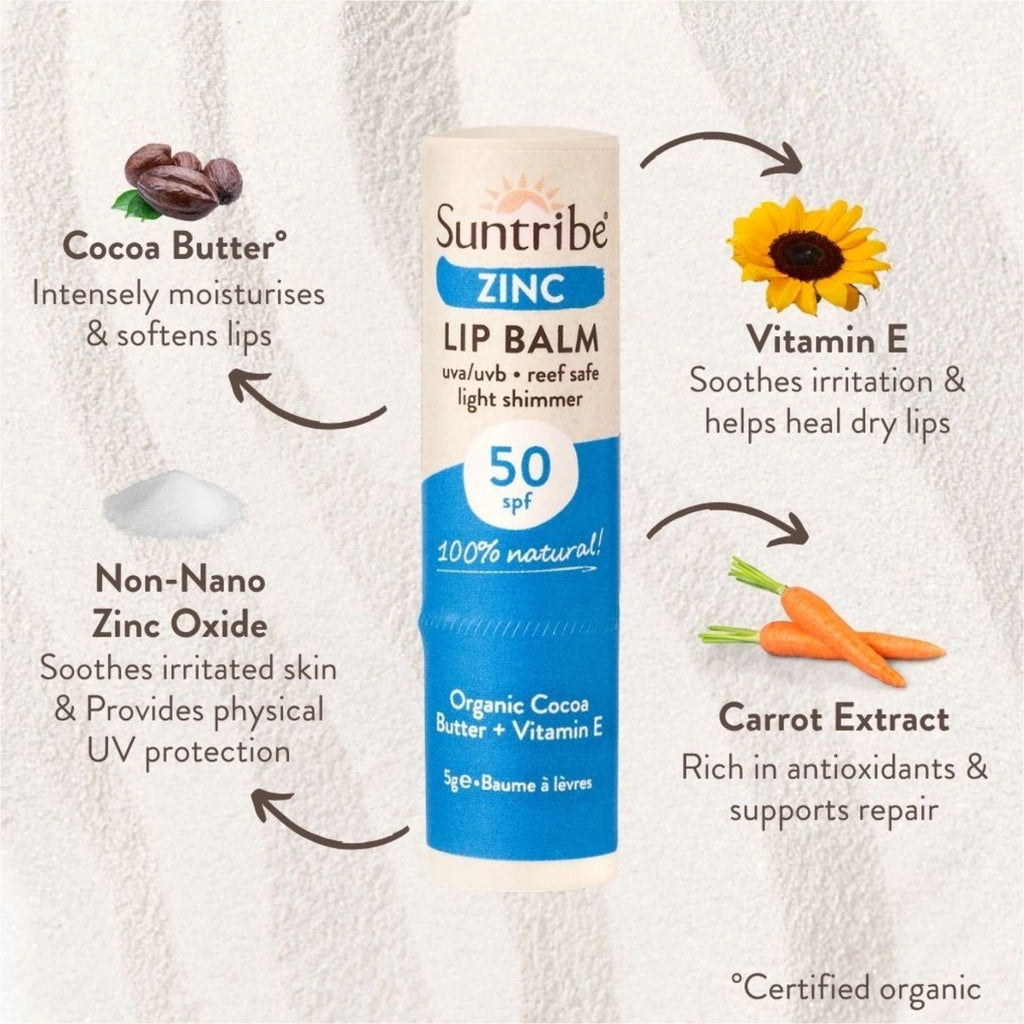 Suntribe - Suntribe Organic Zink Lip Balm 50 SPF - The Kitesurf Centre