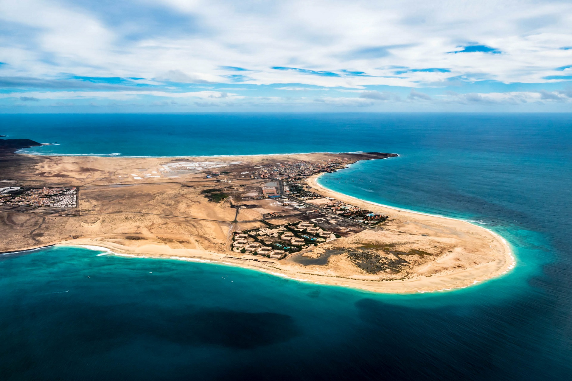 Aerial view of Santa Maria in Sal Island Cape Verde - Cabo Verde