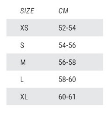 Mystic MK8 Size Chart